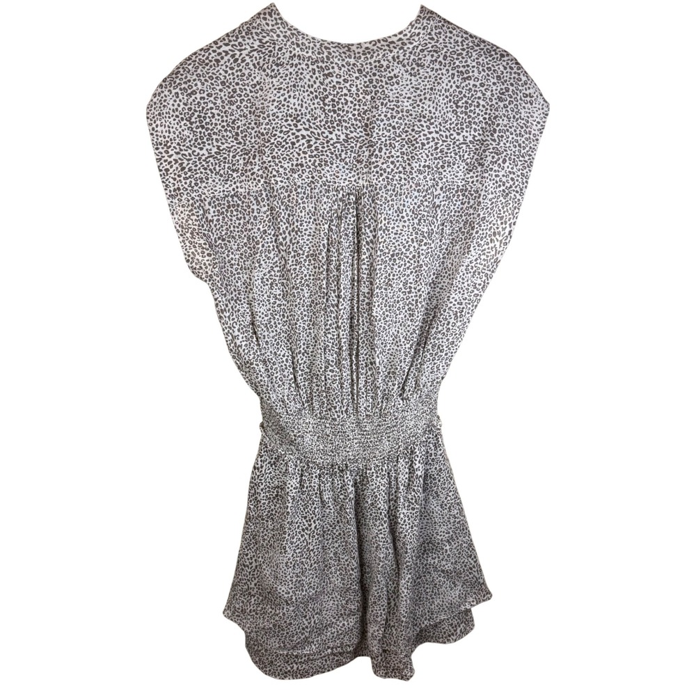 Rails Angelina Sand Cheetah Print‎ Smocked Waist Mini Dress Womens M - Picture 7 of 11